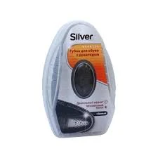 SILVER SHOES BLACK FOR SPONGE LEATHER