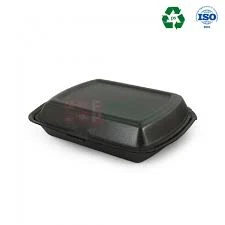 2-Compartment Black Lunch Box K-190 50/50 Container (For Backpack